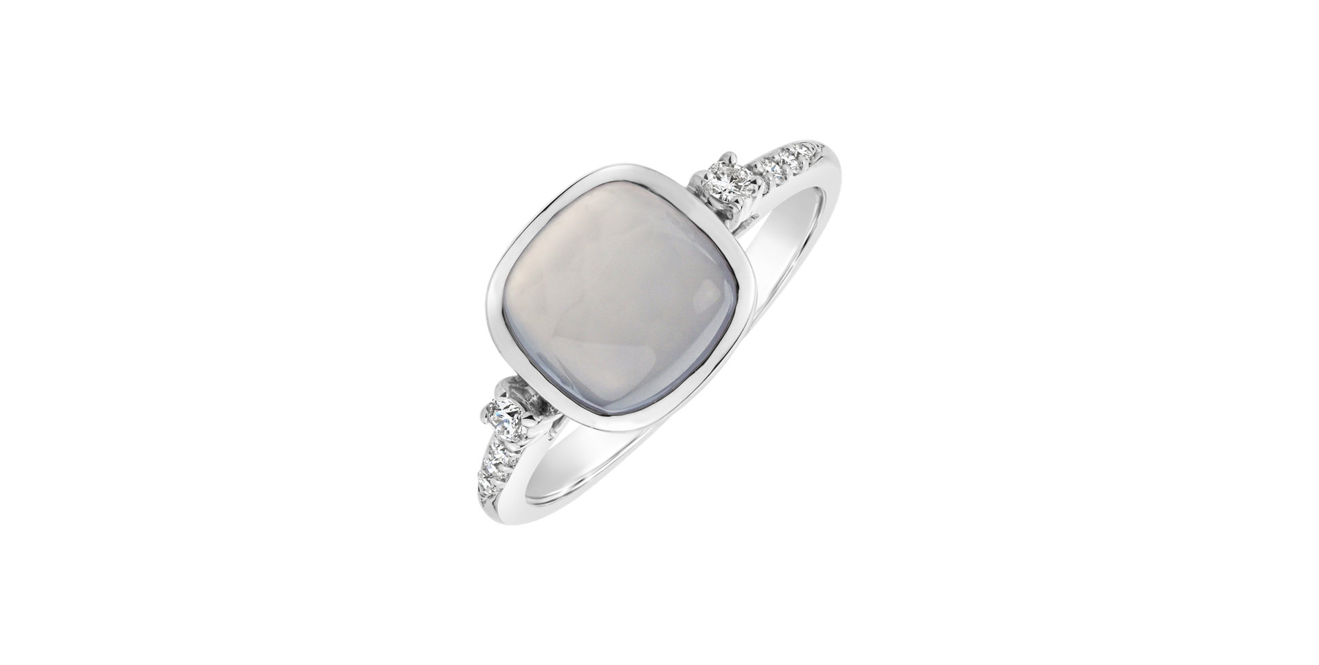 Diamond ring with Chalcedony Mistress Elegance
