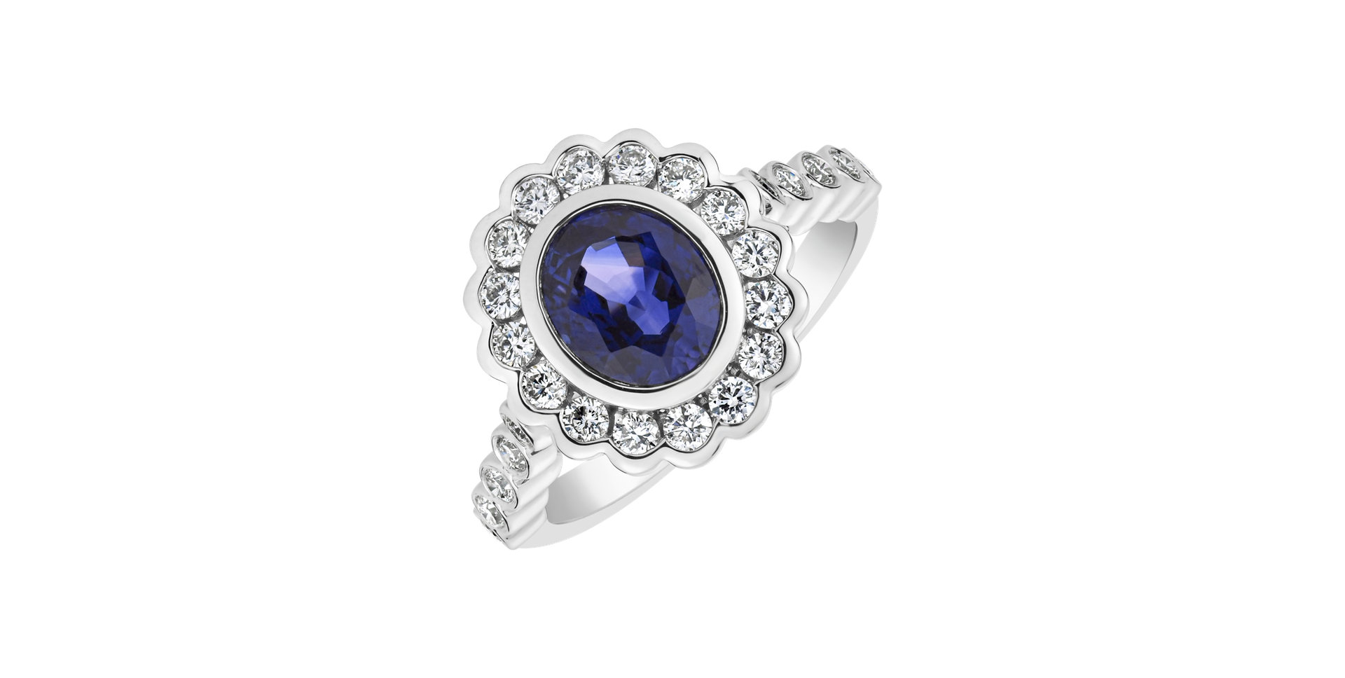 Diamond ring with Sapphire Majesty Muse