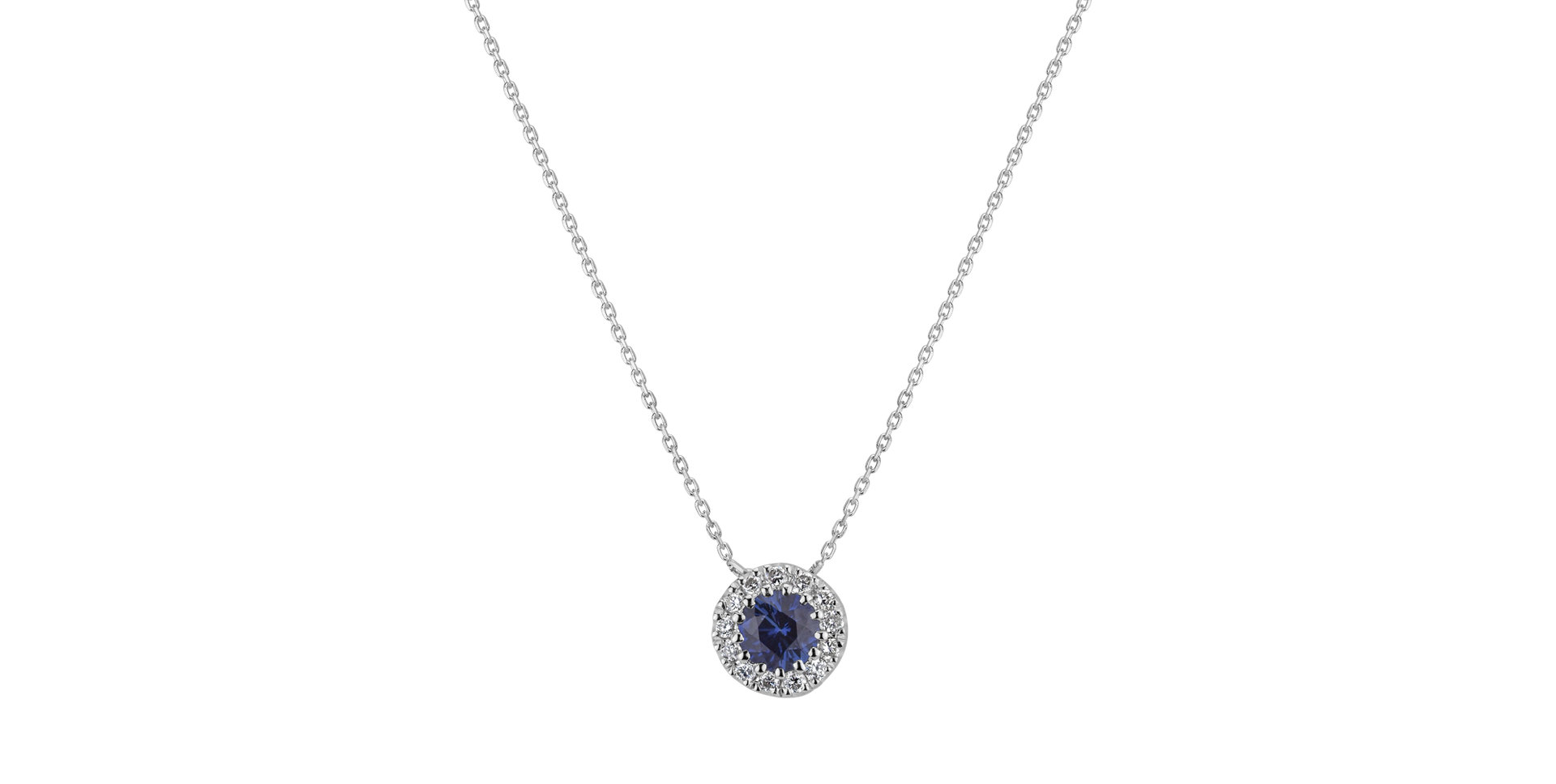 Diamond necklace with Sapphire Kathleen