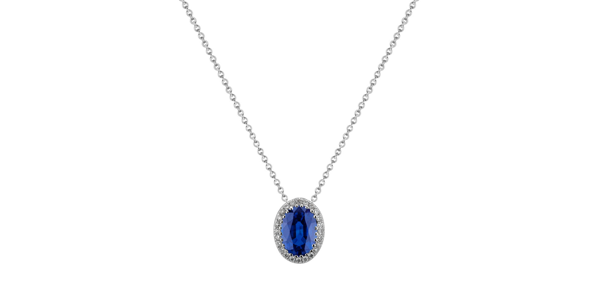 Diamond necklace with Sapphire King of Darkness