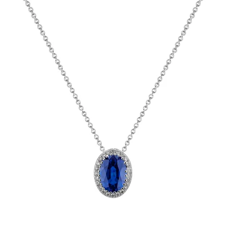 Diamond necklace with Sapphire King of Darkness