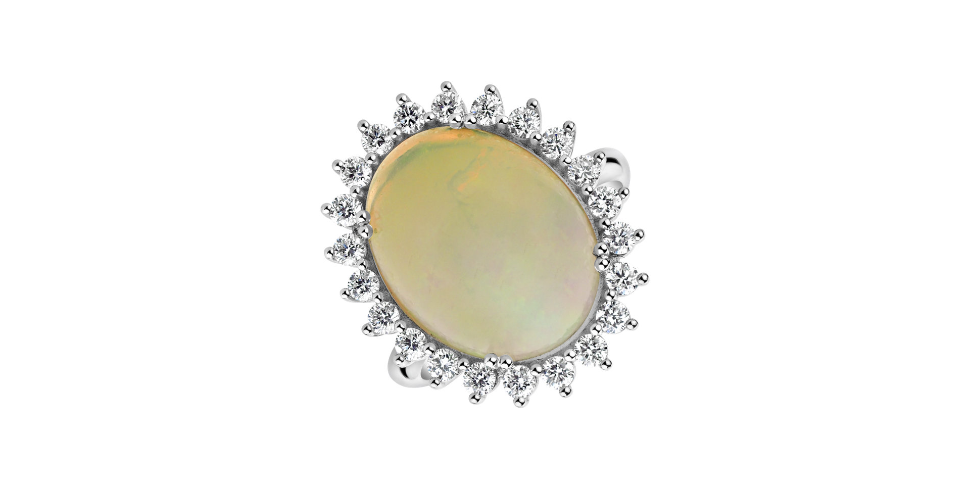 Diamond ring with Opal Diamond Czarina