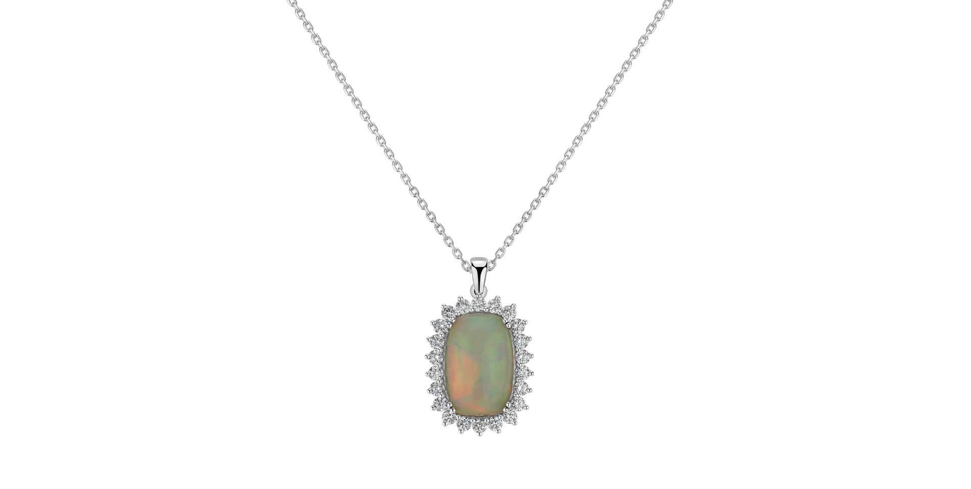 Diamond pendant with Opal Czarina Jewel
