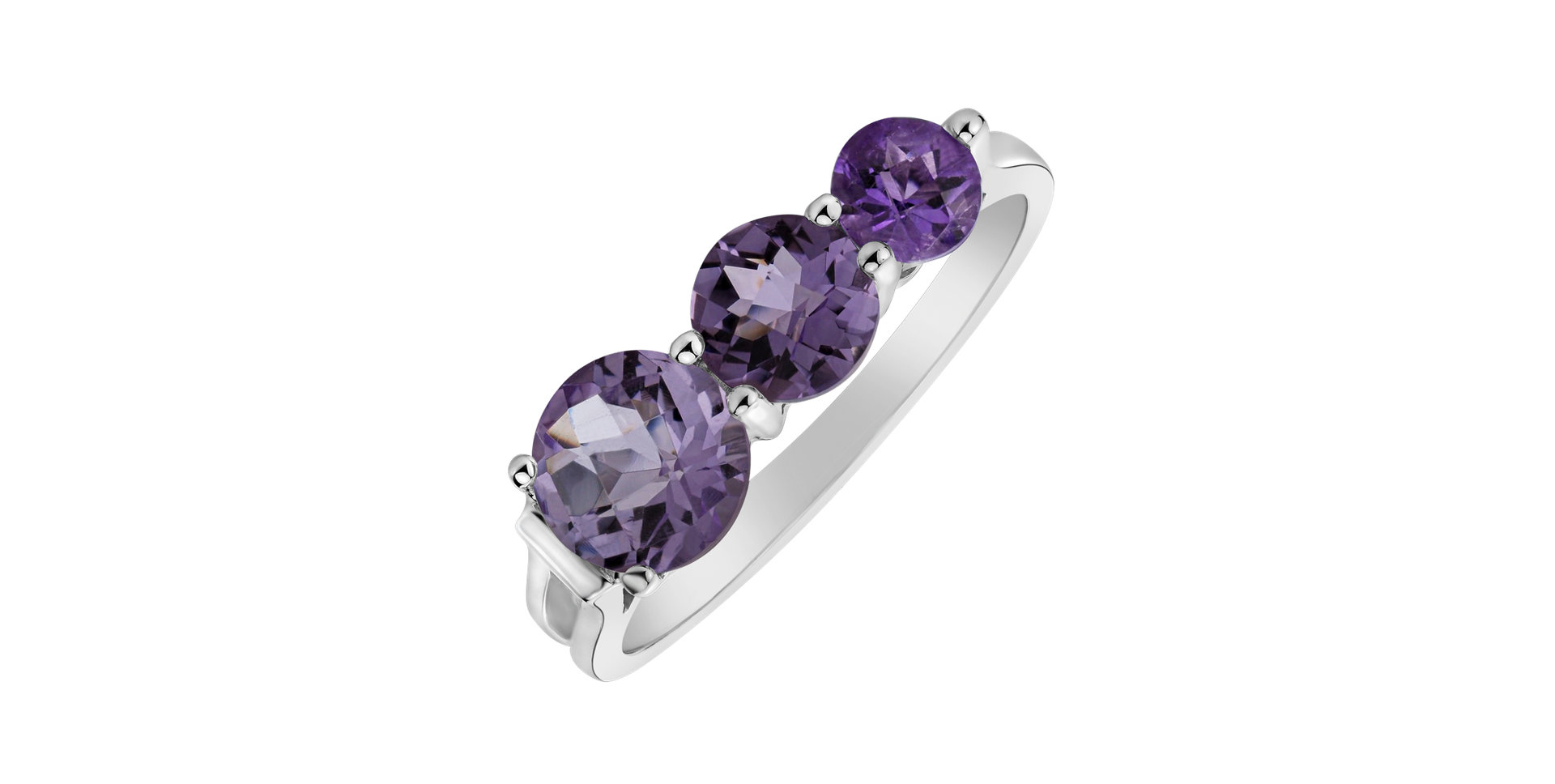 Ring with Amethysts Brazil Tripple Bonbons