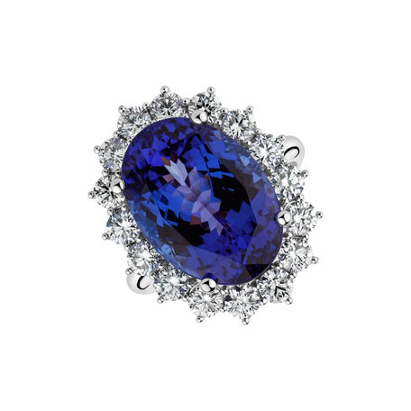Diamond ring with Tanzanite Sky Goddess