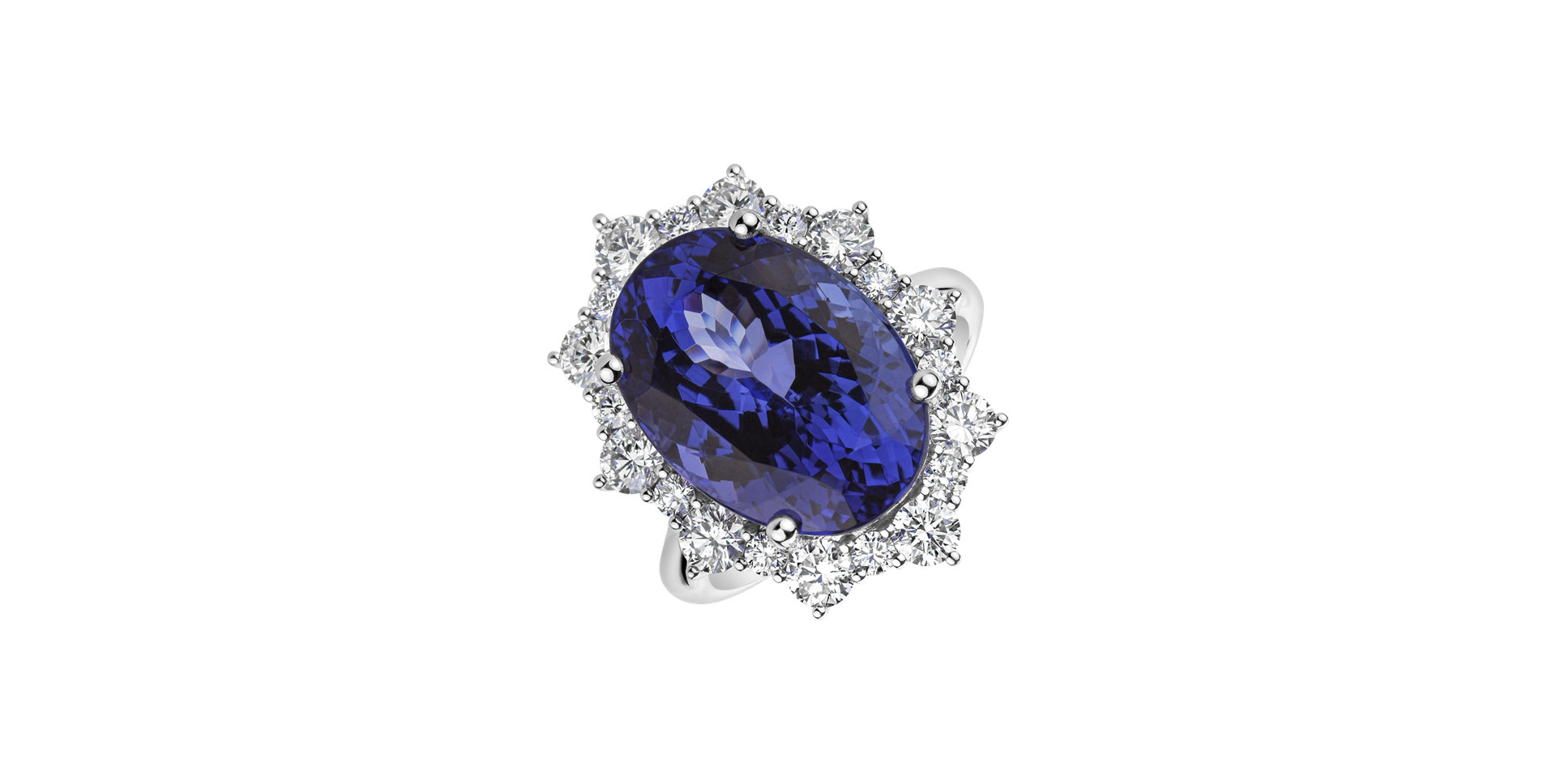 Diamond ring with Tanzanite Night Goddess