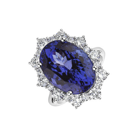 Diamond ring with Tanzanite Night Goddess