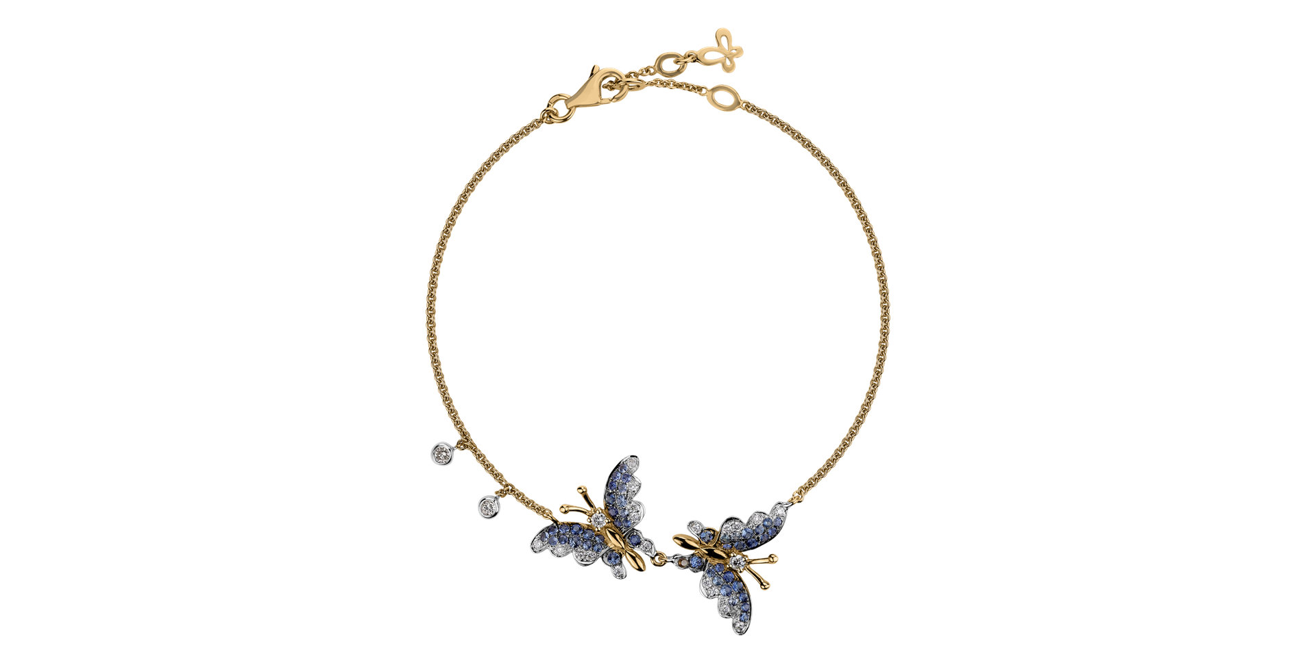 Diamond bracelet with Sapphire Butterfly Lovers