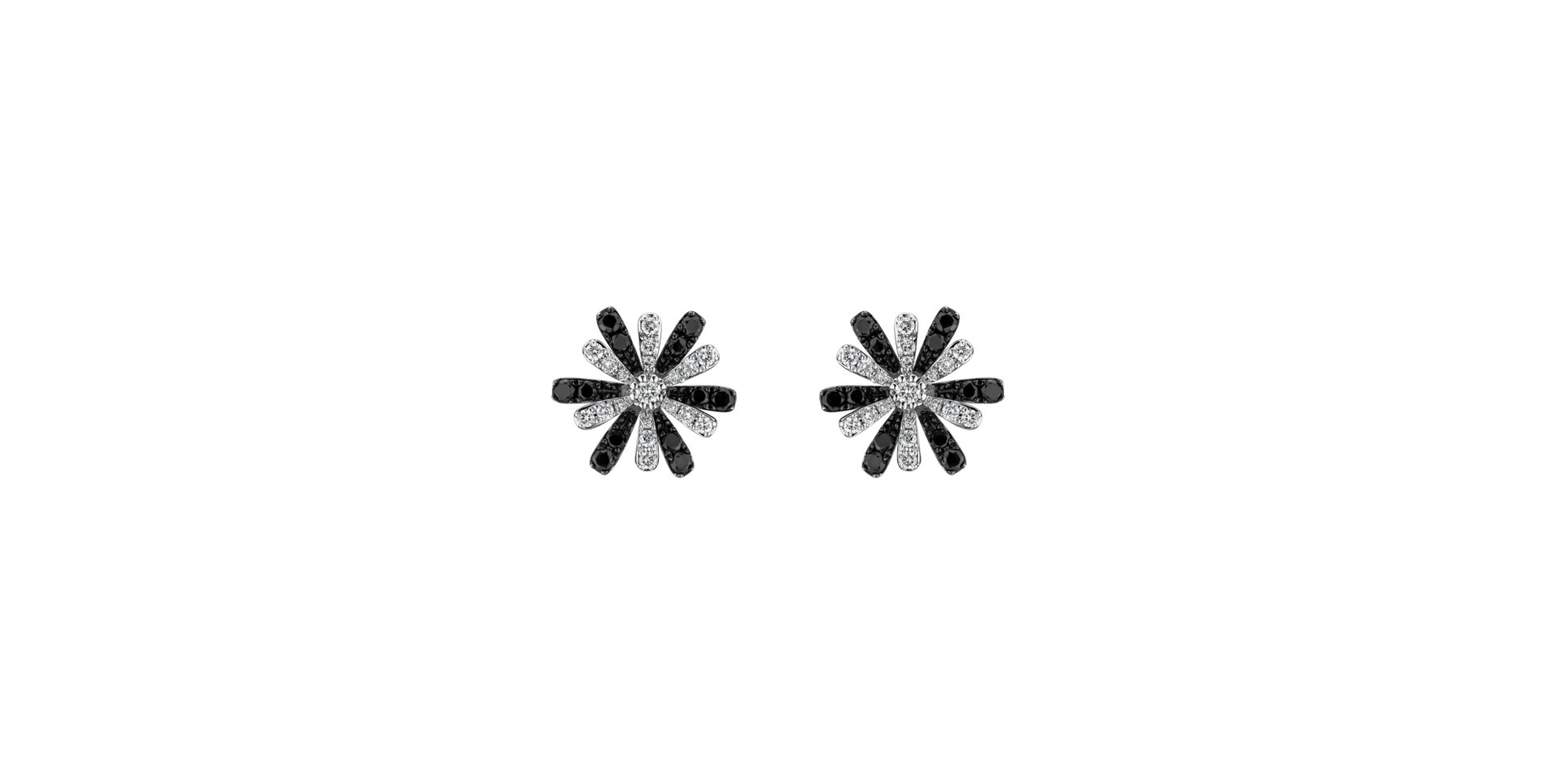 Earrings with black and white diamonds Blooming Grace