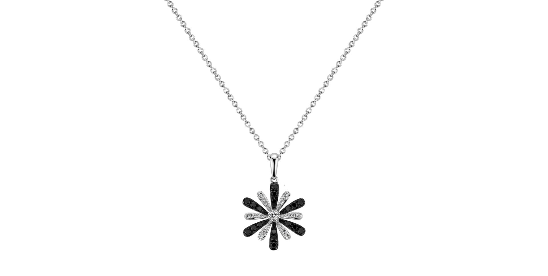 Pendant with necklace with black and white diamonds Dioretta
