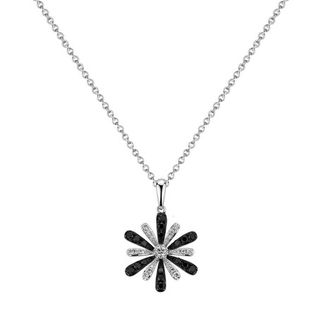Pendant with necklace with black and white diamonds Dioretta