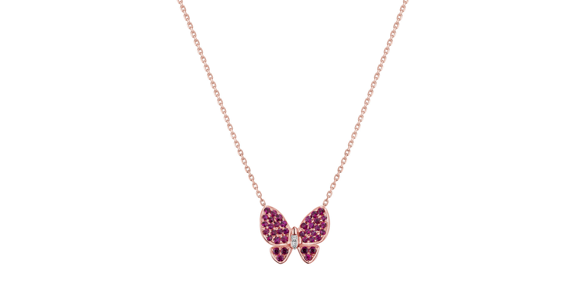 Diamond pendant with Ruby Butterfly Euphoria