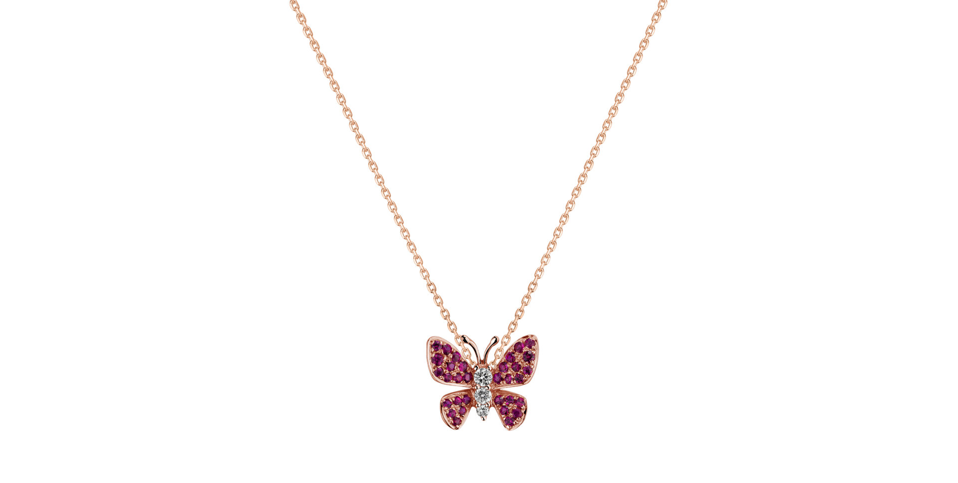 Diamond pendant with Ruby Butterfly Nobility