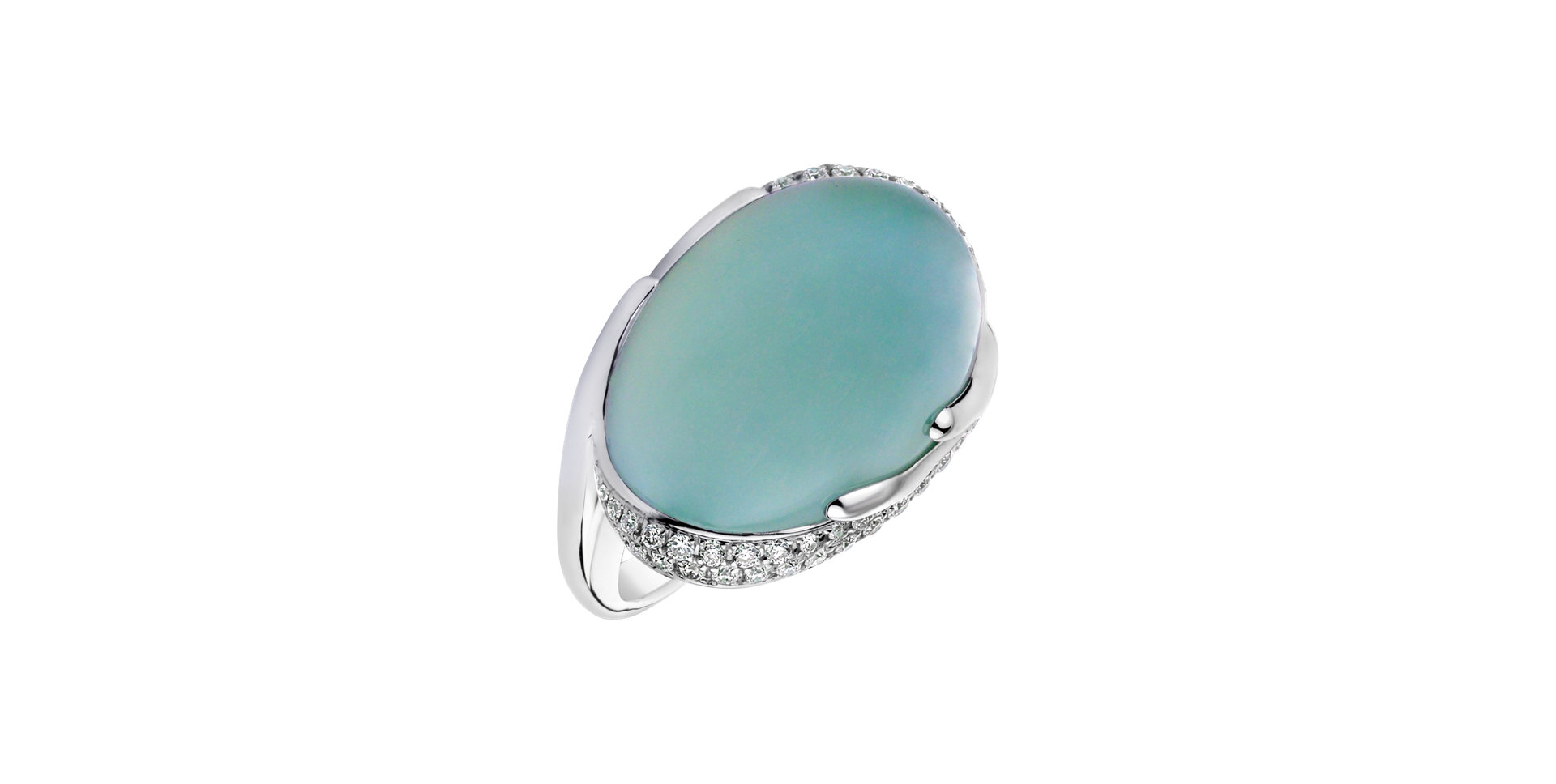 Diamond ring with Chalcedony Gem Miracle