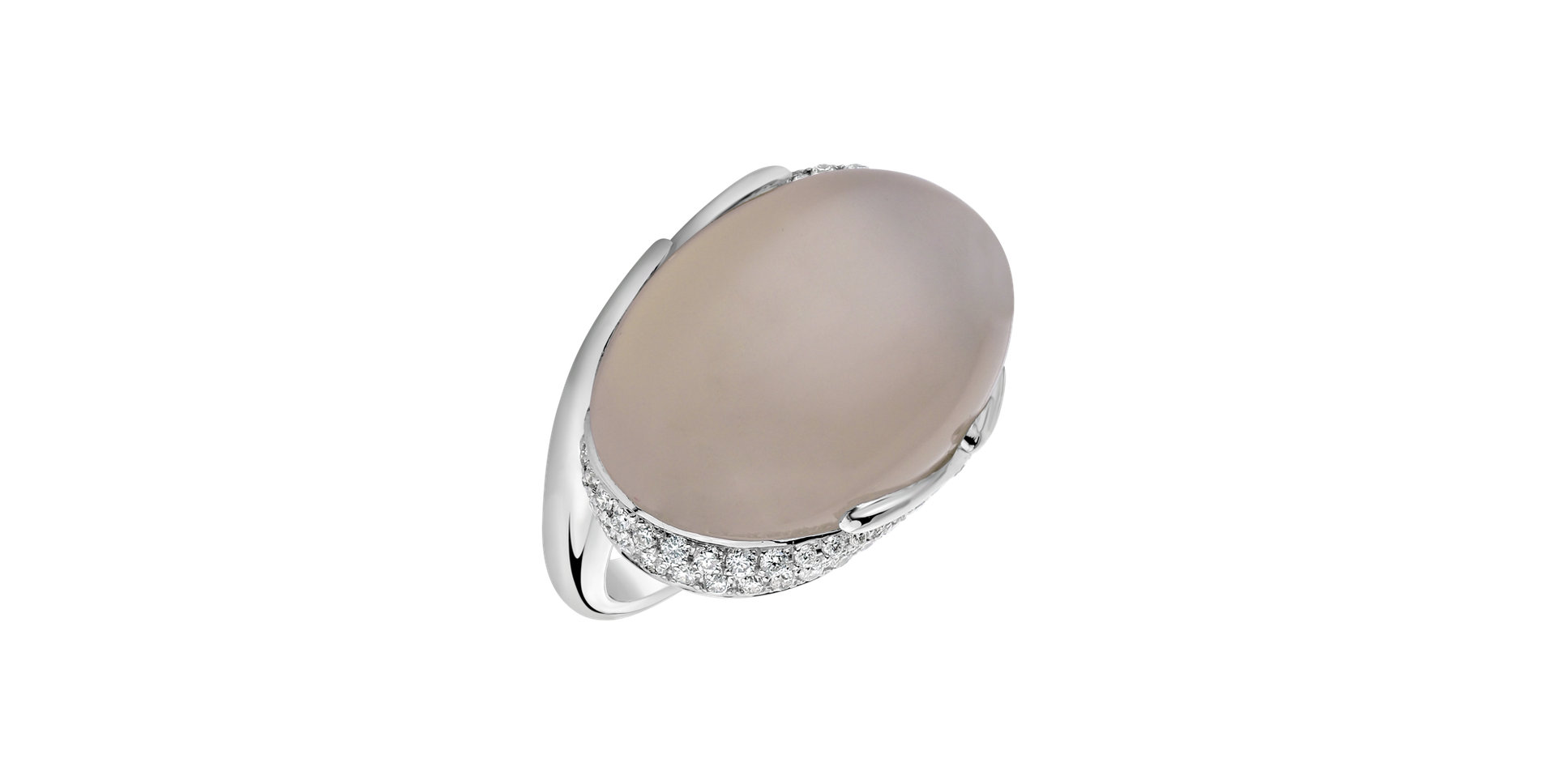 Ring with Moonstone and diamonds Gem Miracle