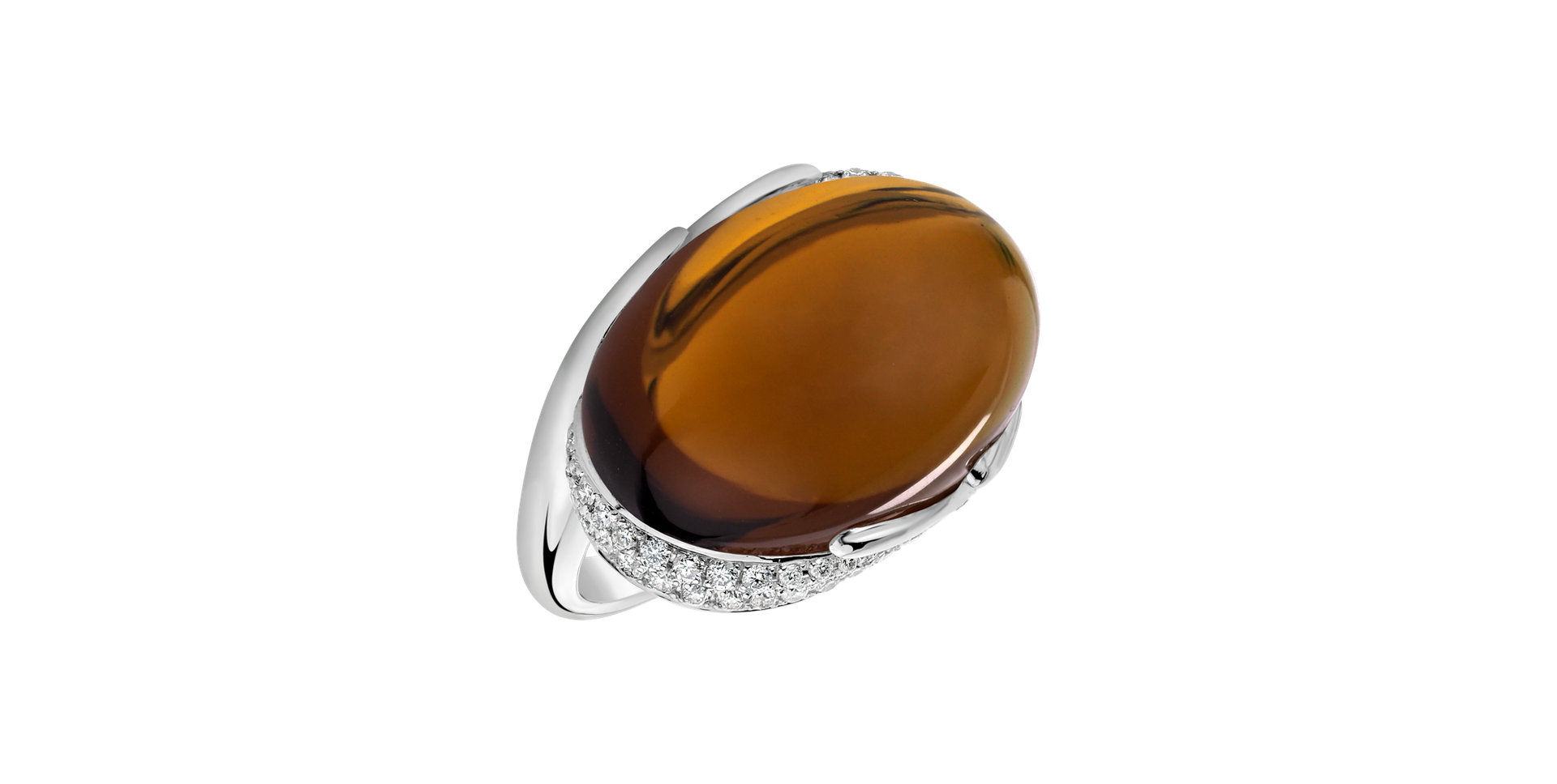 Diamond ring with Quartz Gem Miracle