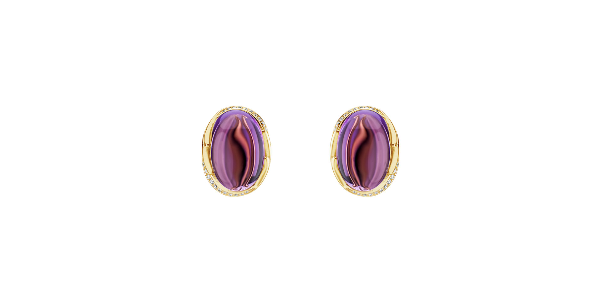 Diamond earrings with Amethyst Mystic Blossom