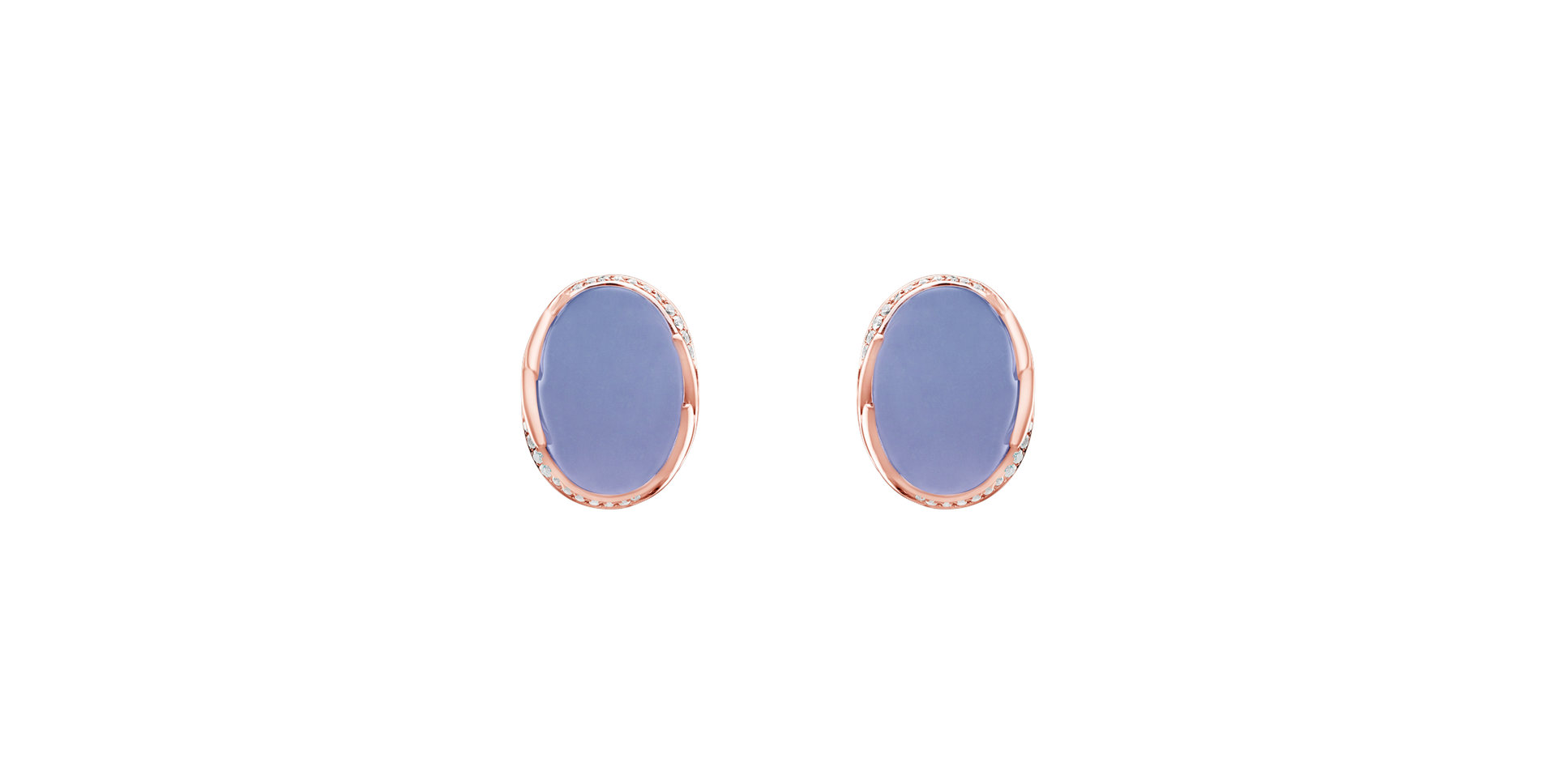 Diamond earrings with Chalcedony Mystic Blossom