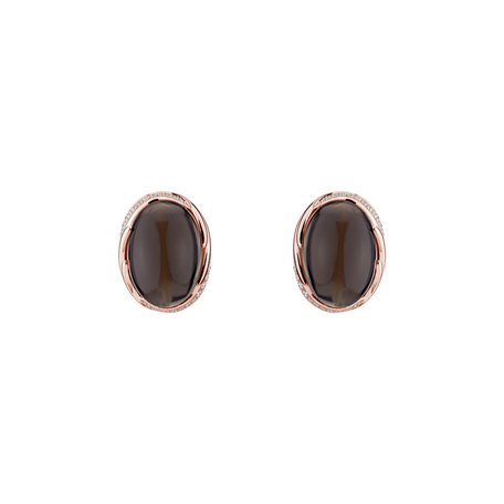 Diamond earrings with Quartz Mystic Blossom