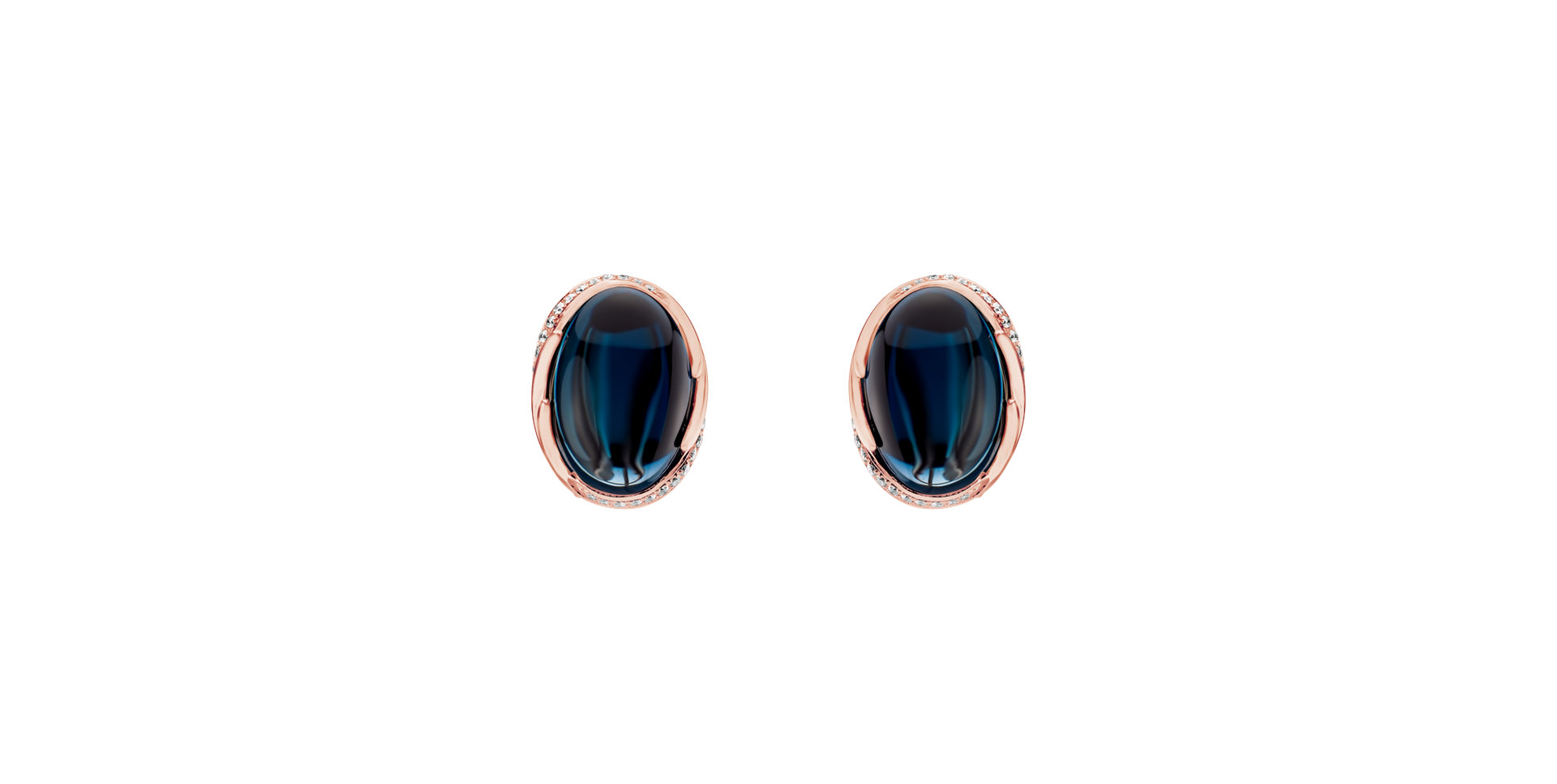 Diamond earrings with Topaz Mystic Blossom