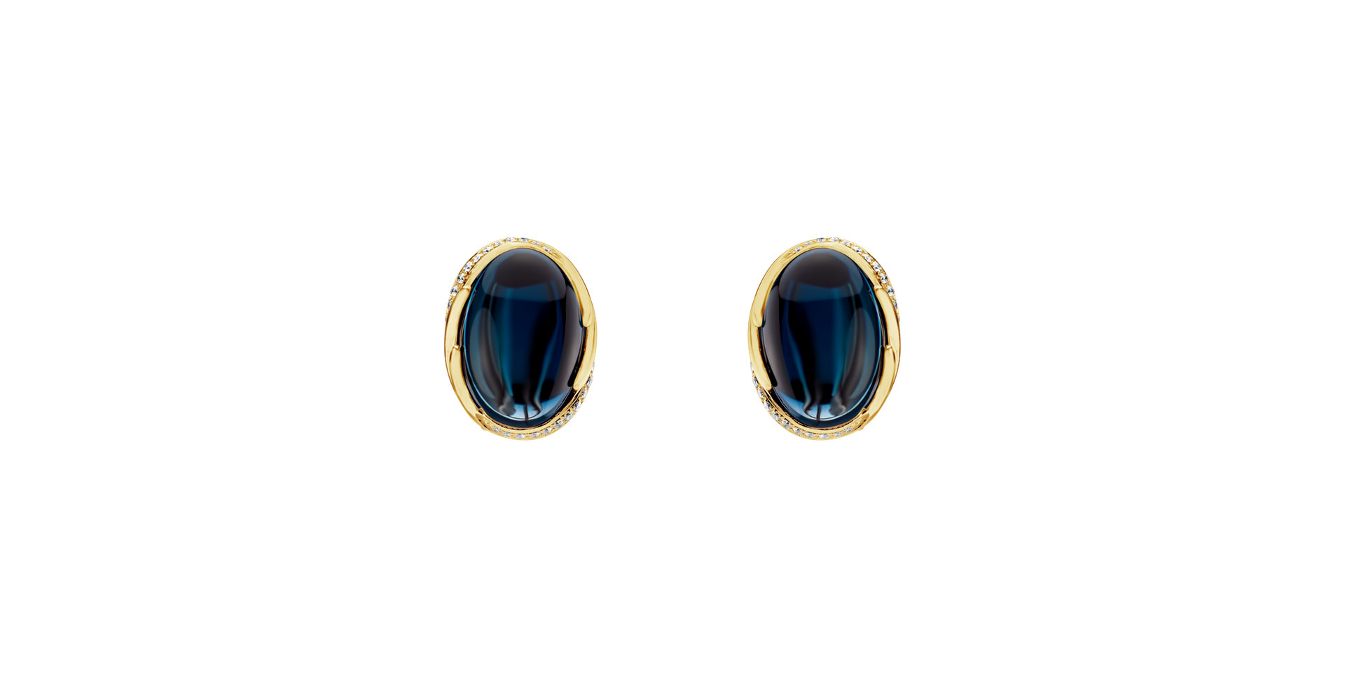 Diamond earrings with Topaz Mystic Blossom