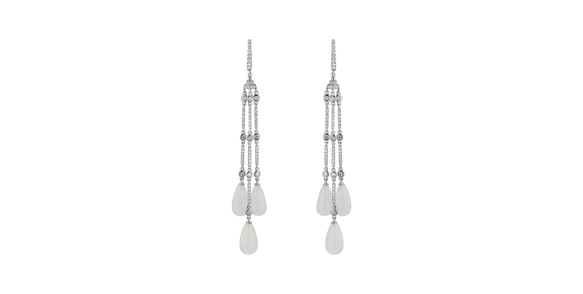 Diamond earrings with Moonstone Royal Dazzle
