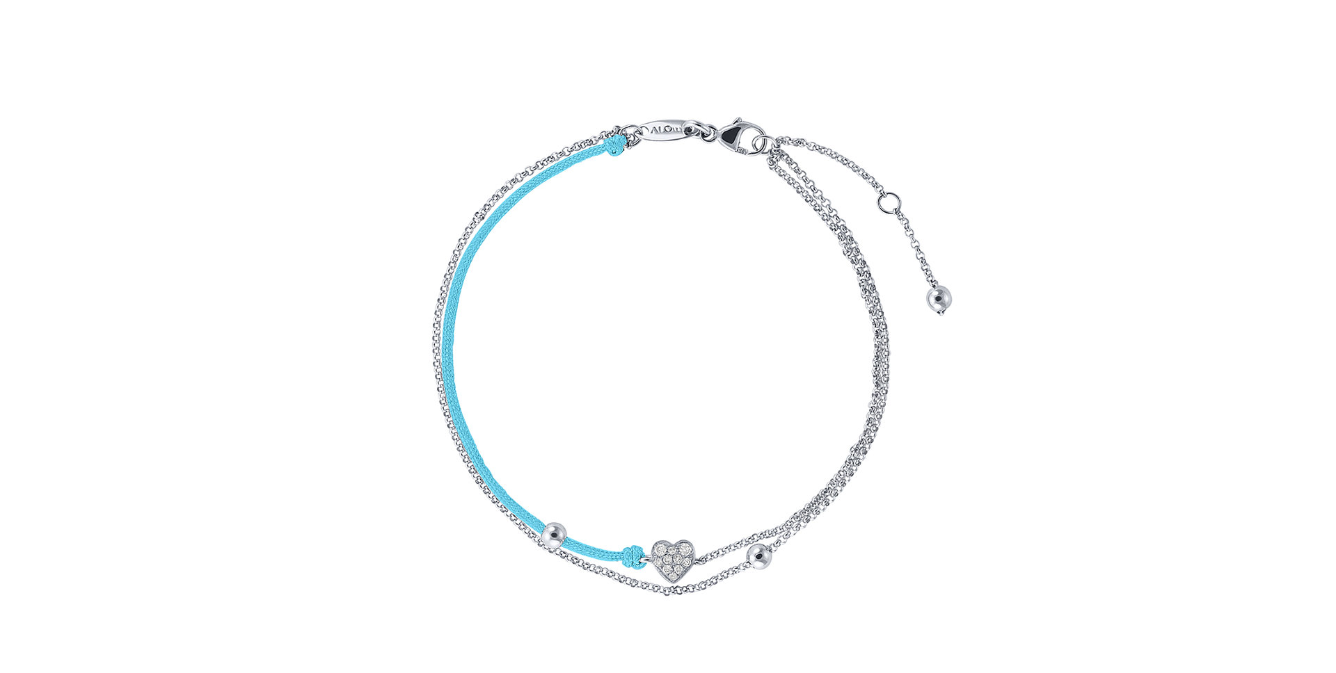 Diamond bracelet with cord Love Message