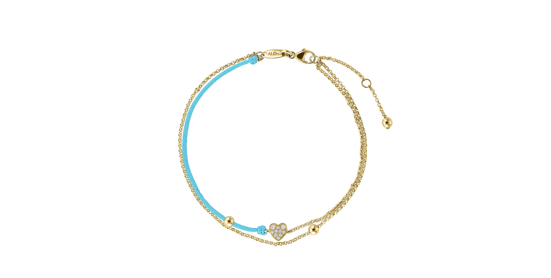 Diamond bracelet with cord Love Message