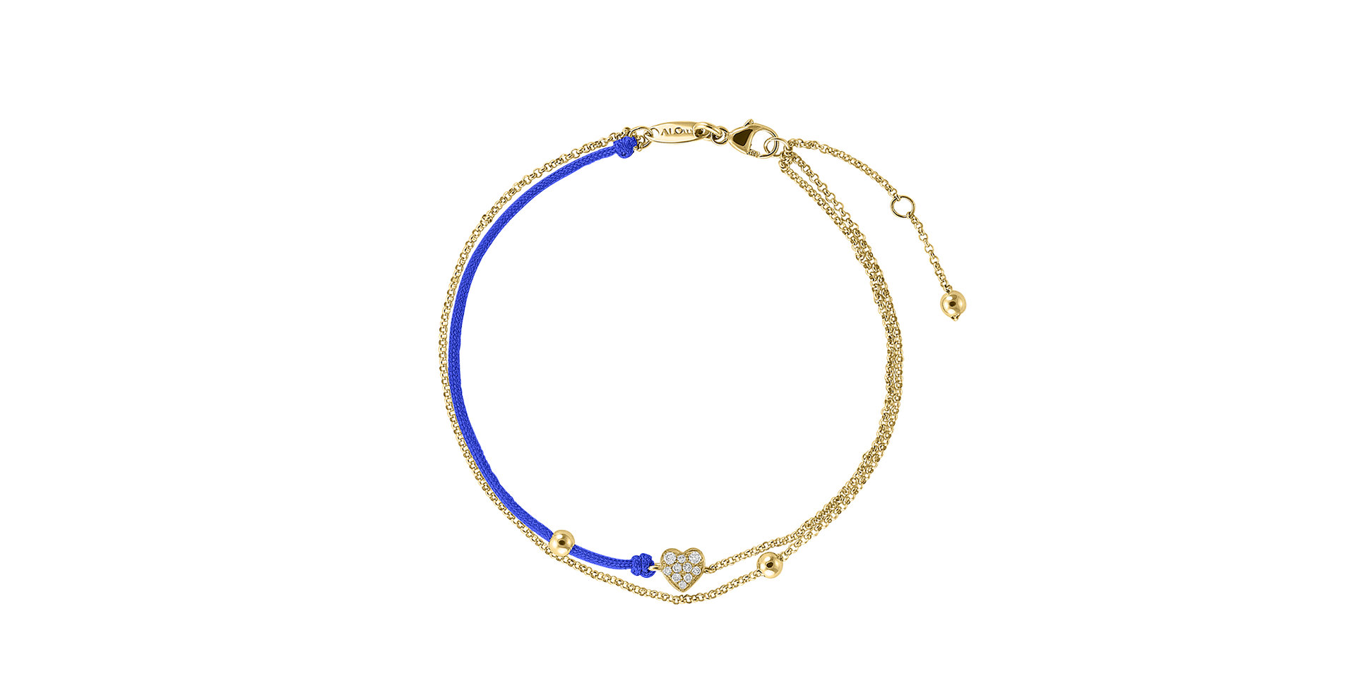 Diamond bracelet with cord Love Message