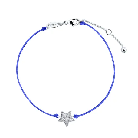Diamond bracelet with cord Star Message