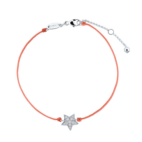 Diamond bracelet with cord Star Message