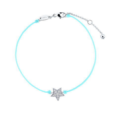 Diamond bracelet with cord Star Message