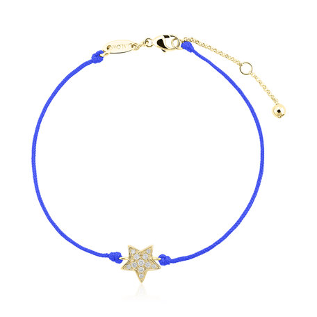 Diamond bracelet with cord Star Message