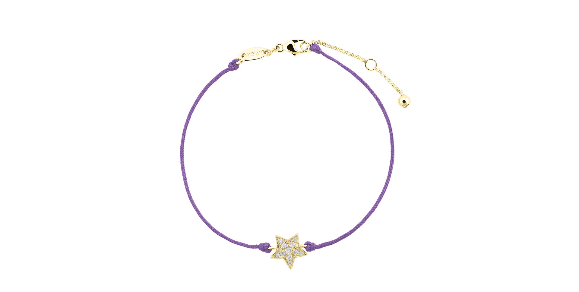 Diamond bracelet with cord Star Message