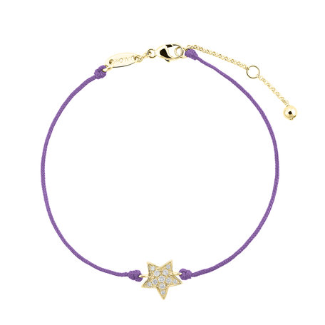 Diamond bracelet with cord Star Message