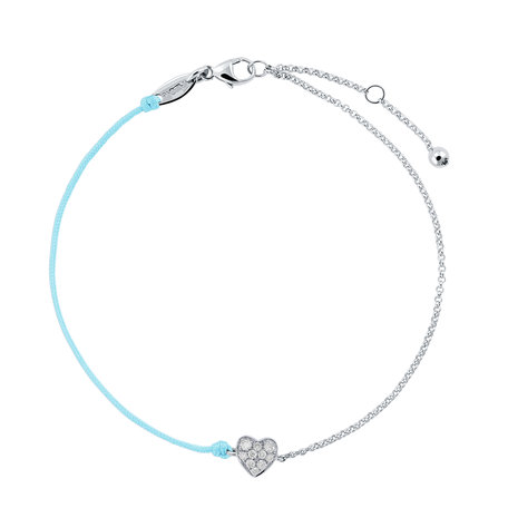 Diamond bracelet with cord Extraordinary Heart
