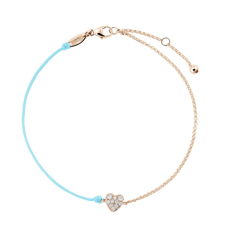 Diamond bracelet with cord Extraordinary Heart