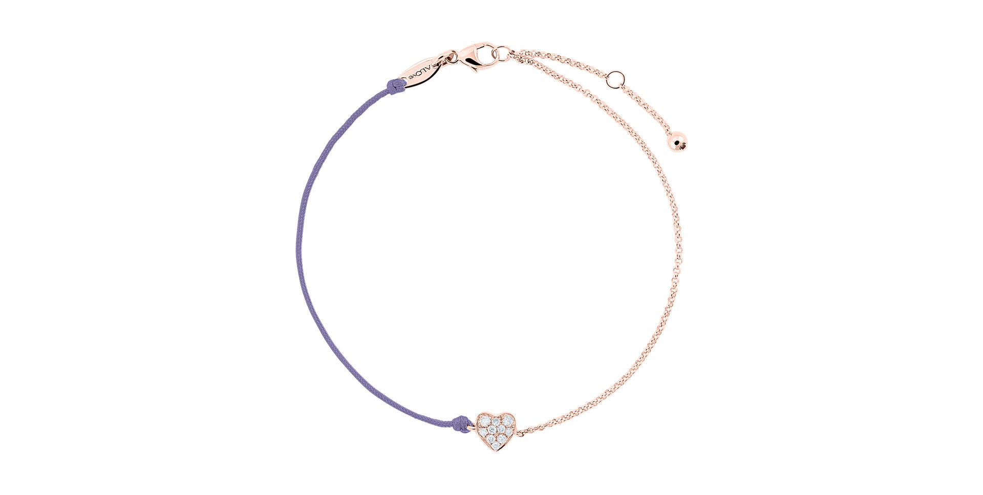 Diamond bracelet with cord Extraordinary Heart