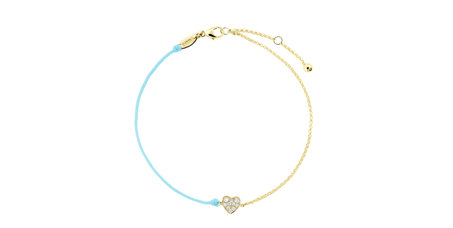 Diamond bracelet with cord Extraordinary Heart