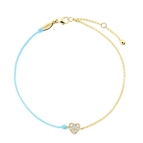 Diamond bracelet with cord Extraordinary Heart