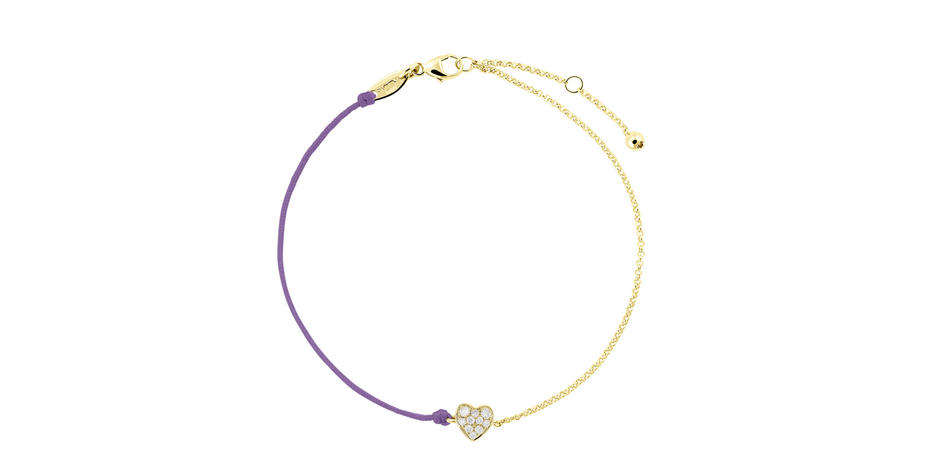 Diamond bracelet with cord Extraordinary Heart
