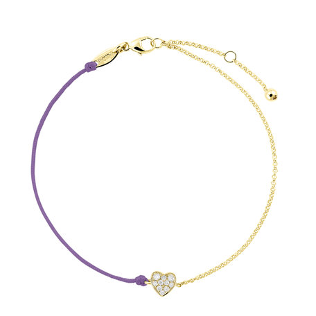 Diamond bracelet with cord Extraordinary Heart