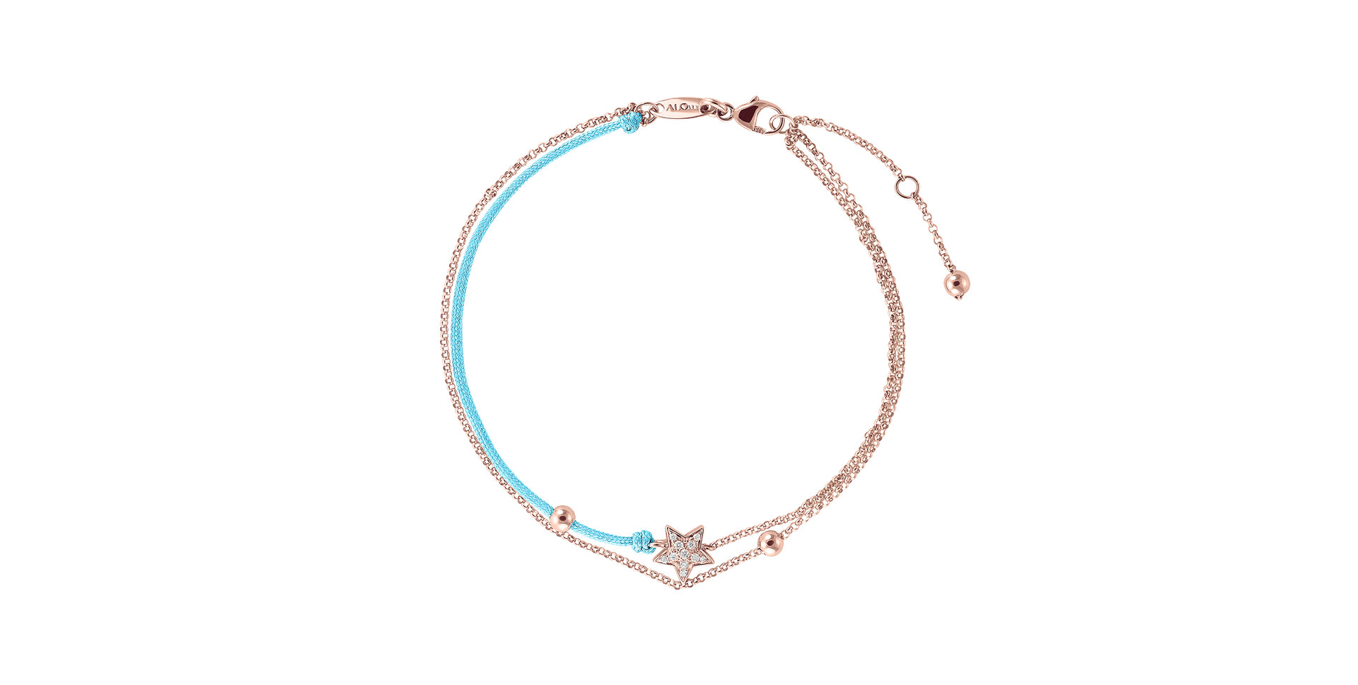 Diamond bracelet with cord Dream Message