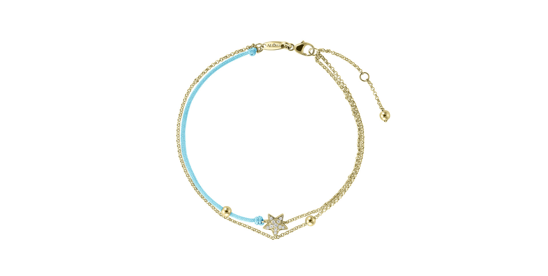 Diamond bracelet with cord Dream Message