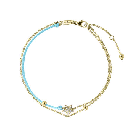 Diamond bracelet with cord Dream Message