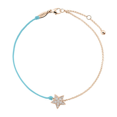 Diamond bracelet with cord Be a Star