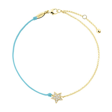 Diamond bracelet with cord Be a Star