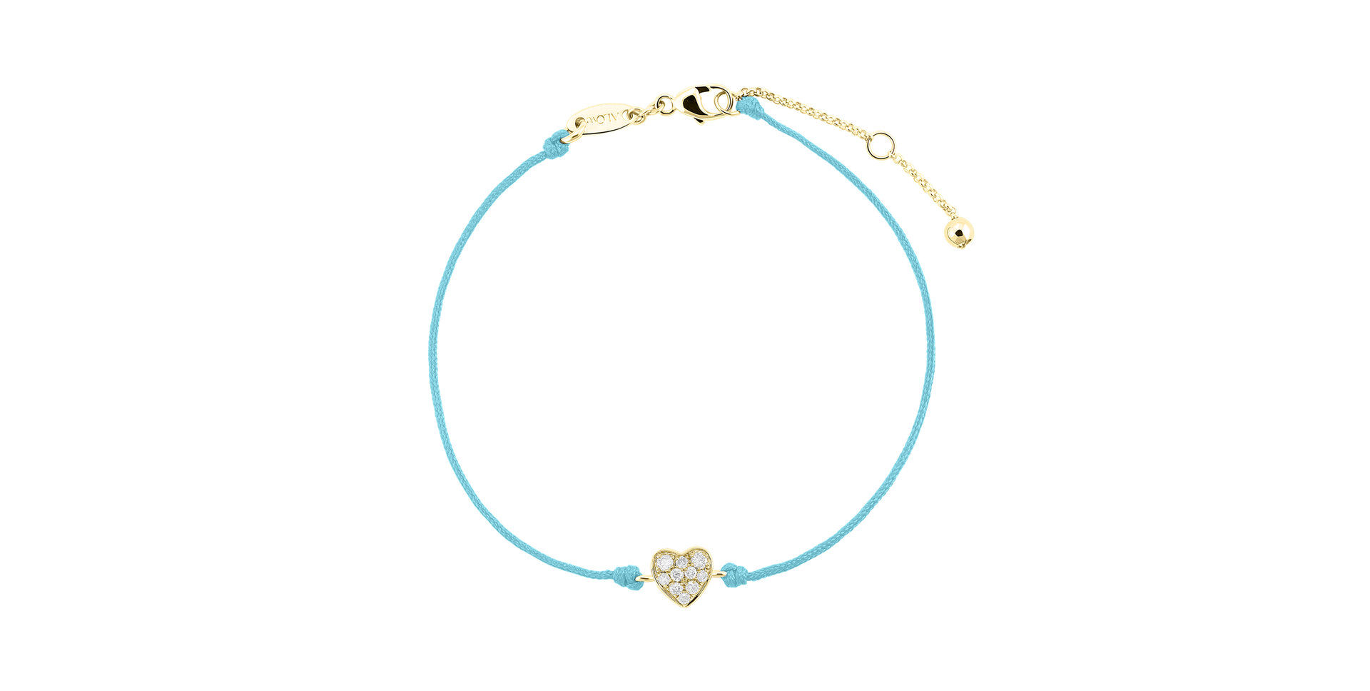 Diamond bracelet with cord Pretty Heart