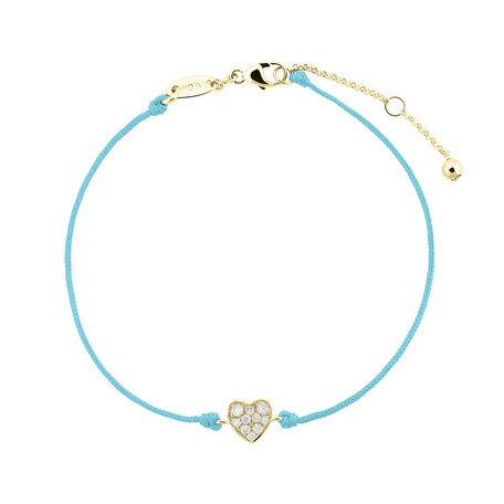 Diamond bracelet with cord Pretty Heart