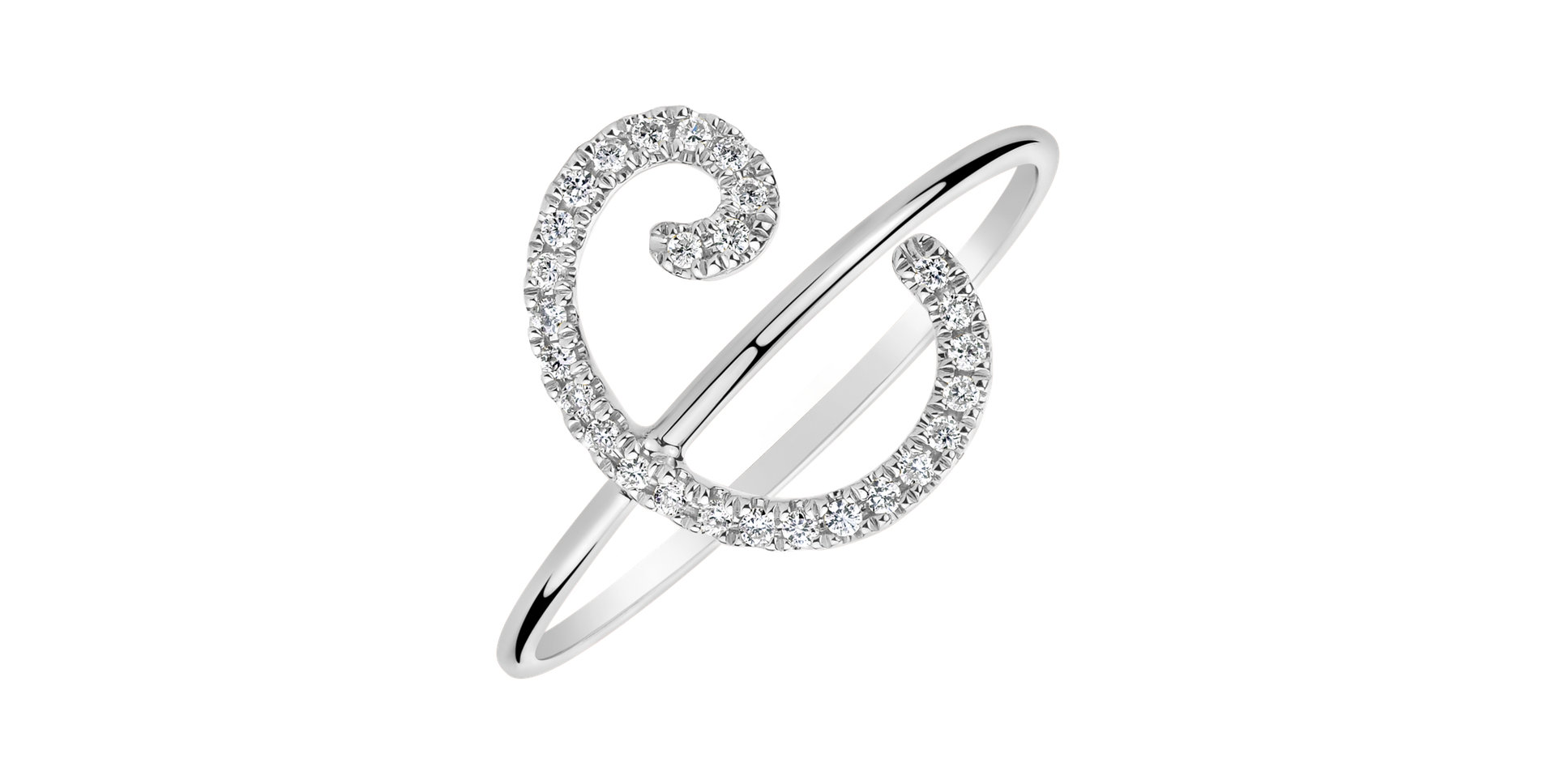 Diamond ring Curly Glittery C